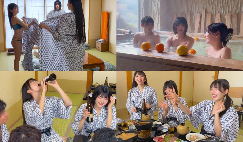 【deaa041】女子大生3人組が温泉旅館で逆ナンパして大乱交！